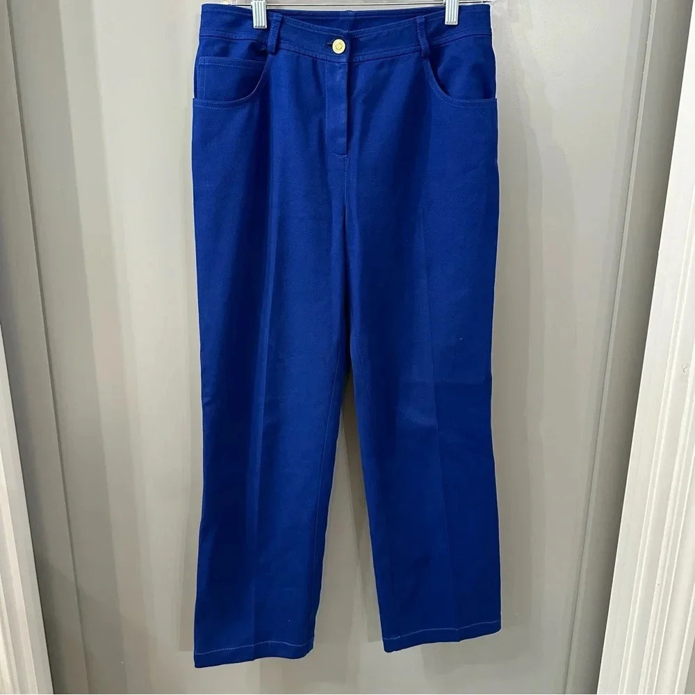 St. John Cobalt Blue Straight Leg Pants Size 4